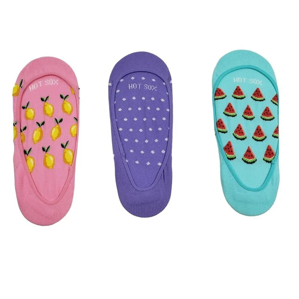 Hot Sox‎ Women's Summer Liner Socks in Pink/Purple/Blue - One Size